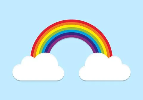 Rainbow illustration from clouds Stock Illustration