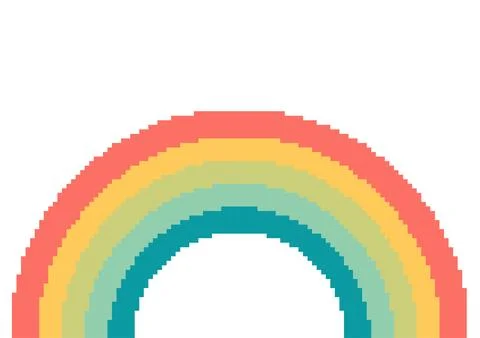 Rainbow illustration with pixel theme Stock Illustration