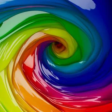 Rainbow Ink Swirling Vortex Stock Illustration
