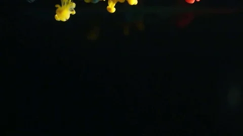 Rainbow ink in water, slow motion. Stock Footage 81146509
