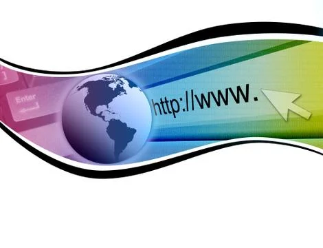 Rainbow internet technology wave background Stock Illustration
