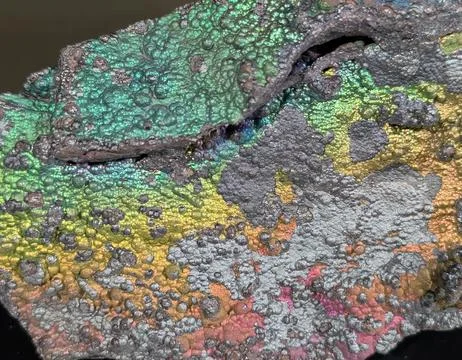 Rainbow Iridescent Mineral Surface Macro Detail Stock Photos
