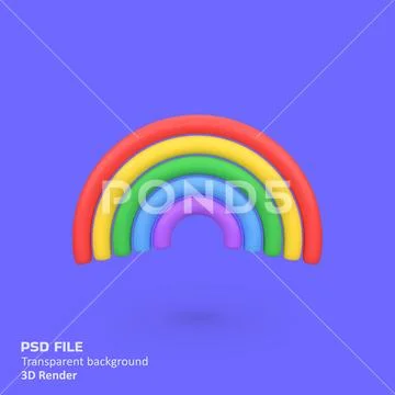 Rainbow isolated 3d render icon illustration PSD Template