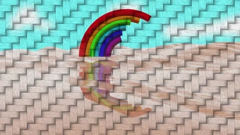 Rainbow Joy Threads Background Video 3D Rendering Stock Footage 172435724