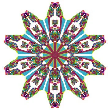 Rainbow kaleidoscope. Polygonal elements. Vector illustration Stock Illustration