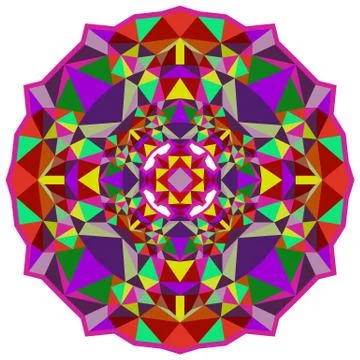Rainbow kaleidoscope. Polygonal elements. Vector illustration Stock Illustration