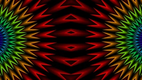 Rainbow kaleidoscopic tunnel effect Stock Footage 340333705