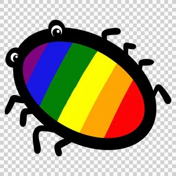 Rainbow lady bug cute lovely small Ilustración de archivo