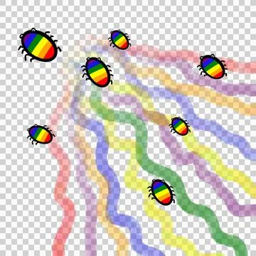 Rainbow lady bug land Stock Illustration