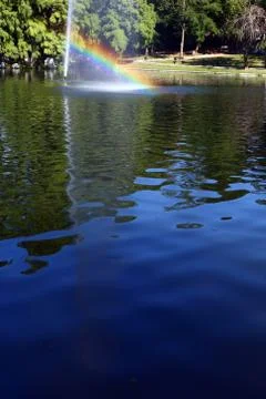 Rainbow, lake Stock Photos