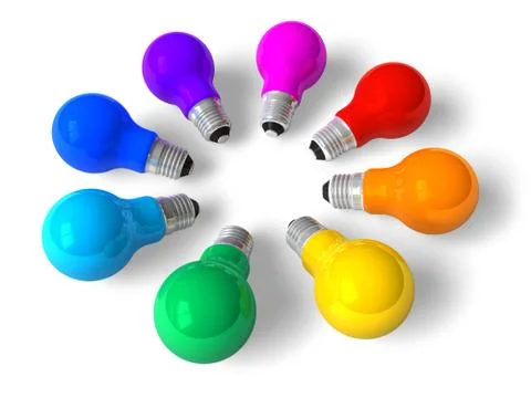 Rainbow lamps in circle Stock-Illustration