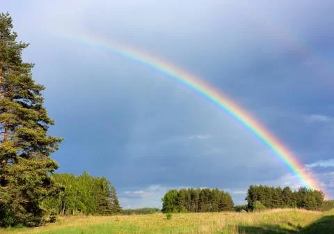 Rainbow, landscape Stock Photos