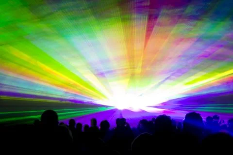 Rainbow laser show Stock Photos