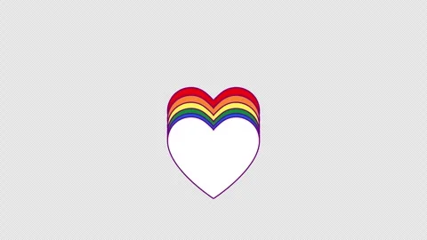 Rainbow layered heart animation video Stock Footage 330433290