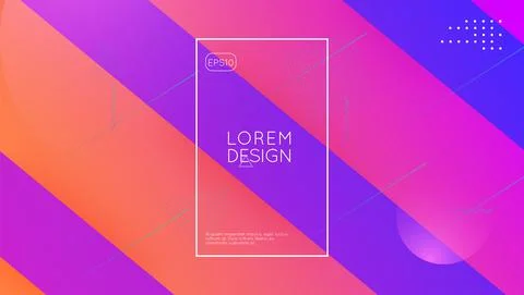 Rainbow Layout. Creative Brochure. Violet Bright Banner. Flow La Stock Illustration