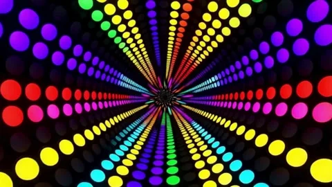 Rainbow LED Tunnel – Vibrant Dot Light Animation – 4K UHD Stock Footage 317666147