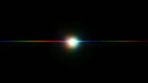 Rainbow lens flare light burst on dark background, abstract glowing backdro.. Stockbeeldmateriaal 342040977