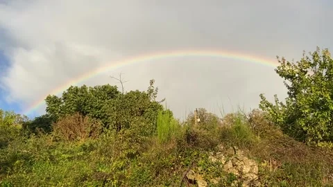 Rainbow in Les Cévennes Stock Footage 346501091