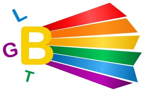 Rainbow LGBT flag with text isolated on white background, Symbol of LGBT gay Stock Illustration