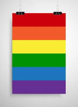 Rainbow, LGBT poster on the wall. Eps 10. Stock Illustration