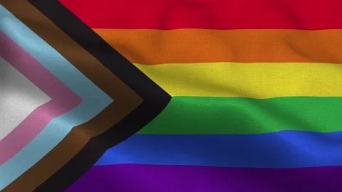 Rainbow LGBT progress flag Stock Footage 184399936