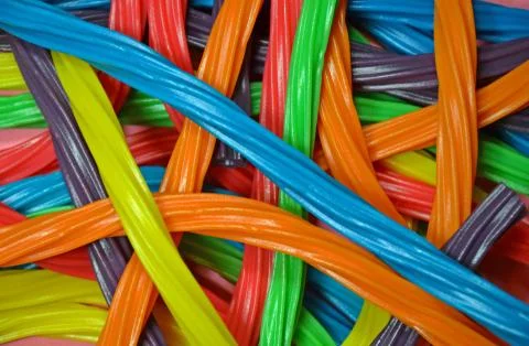 Rainbow licorice candy Stock Photos
