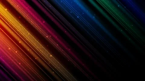 Rainbow light beams abstract with diagonal neon lines and glowing sparkles .. イラスト素材