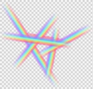 Rainbow light beams crossing on white background. Abstract colorful stripes.. イラスト素材
