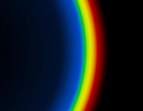 Rainbow light on a black background. Rainbow background. Stock Photos