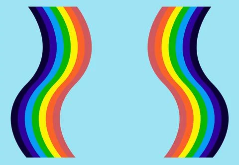 Rainbow on light blue background with space for text for celebration of chi.. Stock Illustration