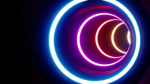 Rainbow Light Circle Tunnel VJ Loop Stock Footage 265247445