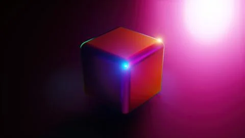 Rainbow light cube Illustrazione stock