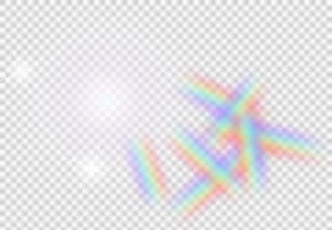 Rainbow light flare optical effect. Glowing prismatic spectrum beams. Sunli.. イラスト素材