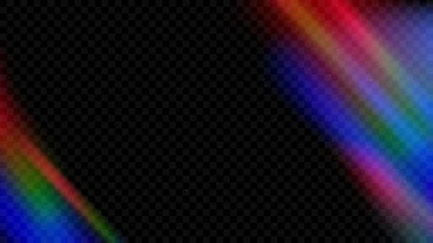 Rainbow light leak effect background. Prism lens flare texture backdrop. Burnt Stock Illustration