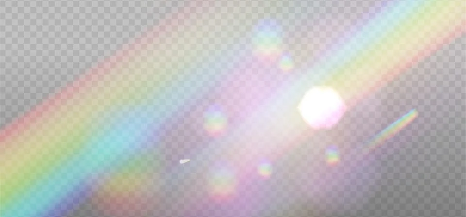 Rainbow light prism effect layer, transparent overlay background. Hologram Stock Illustration