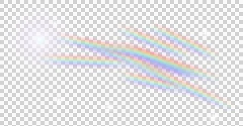 Rainbow light refraction overlay. Prismatic sunflare beams. Spectral color .. Illustrazione stock