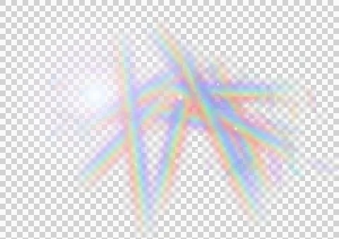 Rainbow light refraction prism effect casting colorful beams and shimmering.. Stock Illustration