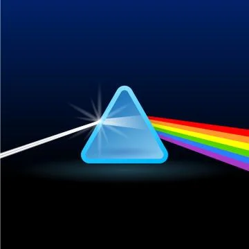 Rainbow Light Separation with Triangle Stock Illustration