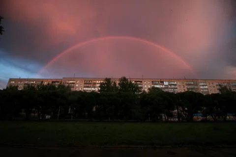 Rainbow light sunset cloud dark Stock Photos