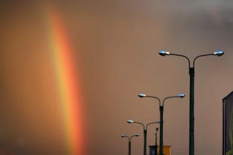 Rainbow light sunset cloud dark Stock Photos