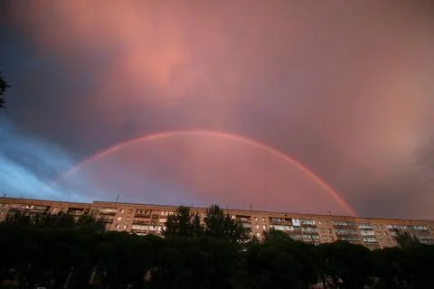 Rainbow light sunset cloud dark Stock Photos