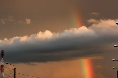 Rainbow light sunset cloud dark Stock Photos