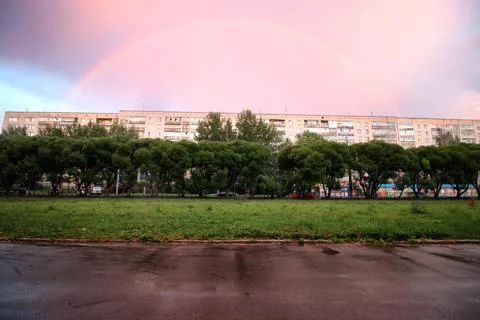 Rainbow light sunset cloud dark Stock Photos