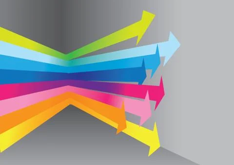 Rainbow lights arrows Stock Illustration