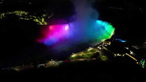 Rainbow lights in the Falls Stock Footage 246550102