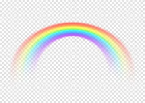 Rainbow with limpid section edge isolated on transparent background Stock Illustration