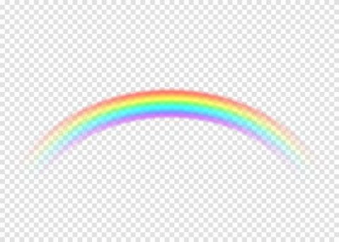 Rainbow with limpid section edge isolated on transparent background Stock Illustration