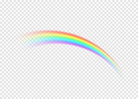 Rainbow with limpid section edge isolated on transparent background Stock Illustration
