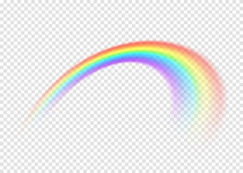 Rainbow with limpid section edge isolated on transparent background Stock Illustration