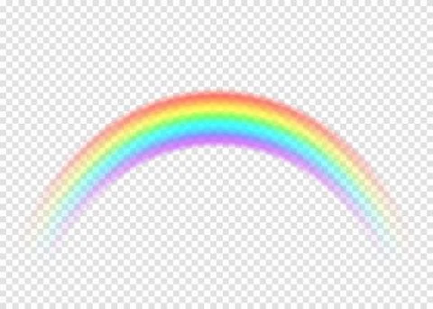 Rainbow with limpid section edge isolated on transparent background Stock Illustration